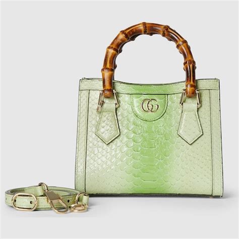 Gucci Diana mini python tote bag in gradient green 